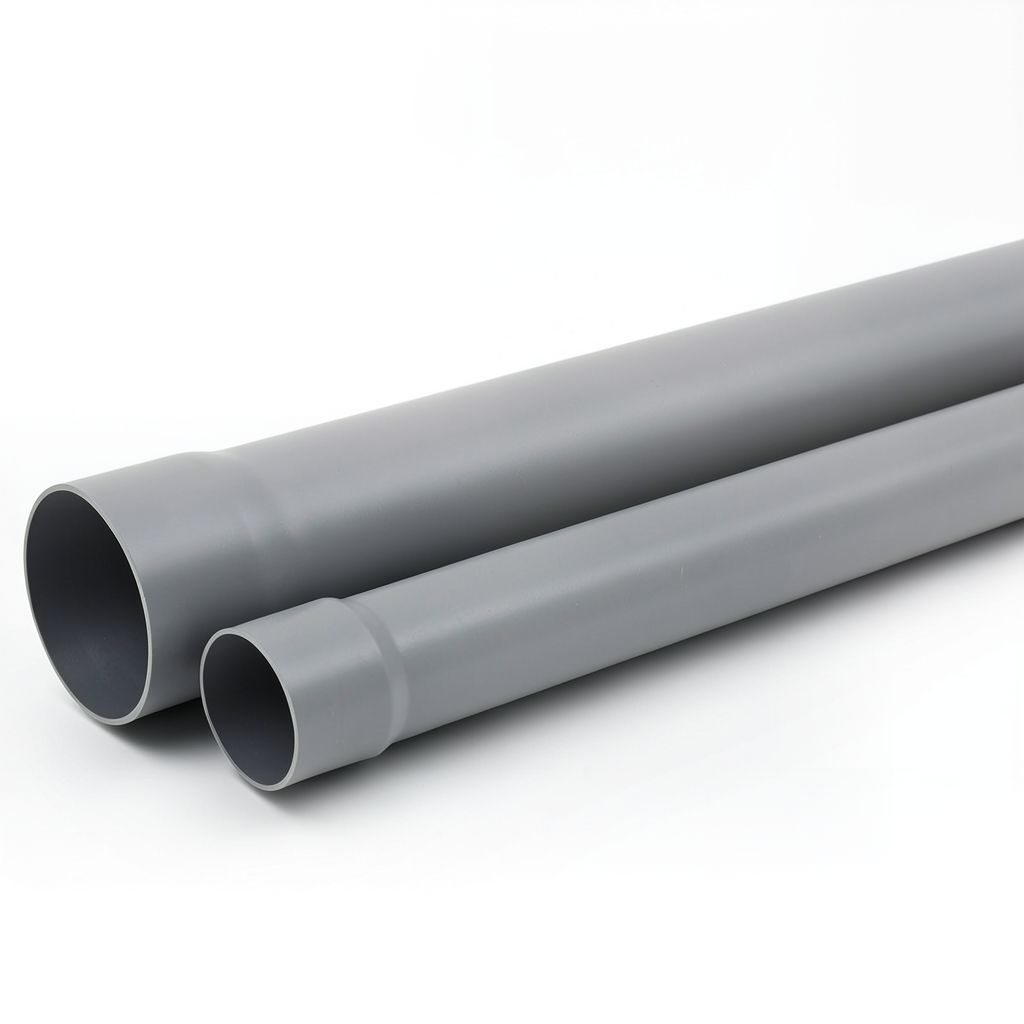 UPVC Pipe Underground Sewerage SDR 41 Size 125 mm Thickness 3.8 mm Gray