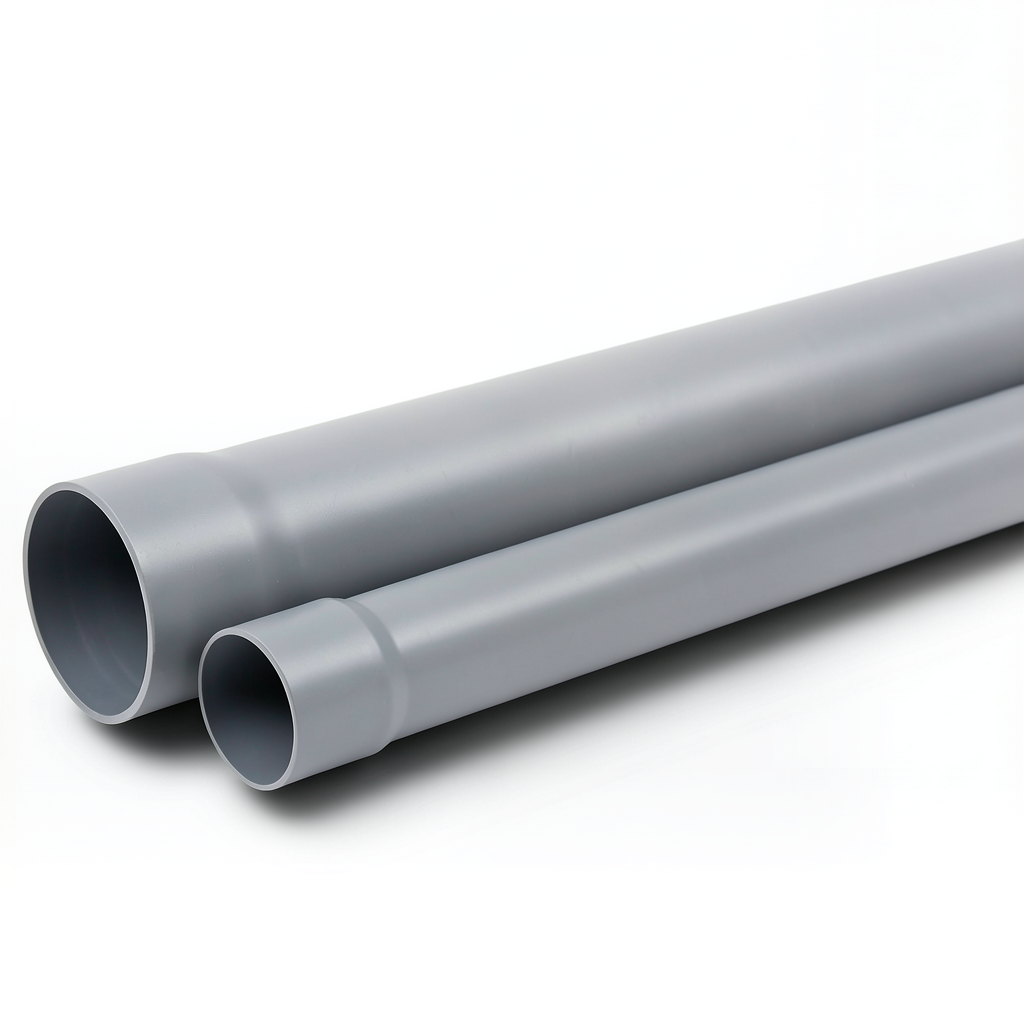UPVC Plastic Pipe SDR 41, Outside Diameter 160 mm, Thickness 4.6 mm, Gray Color