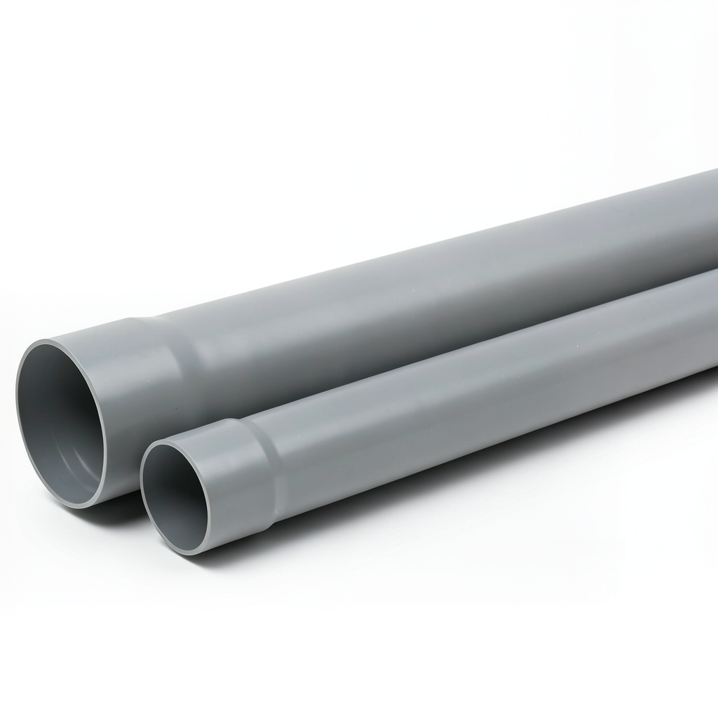 UPVC Pipe Underground Sewerage SDR 41 Size 200 mm Thickness 5.6 mm Gray