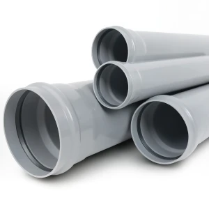 UPVC Plastic Pipe SDR 41, Outside Diameter 250 mm, Thickness 7.1 mm, Gray