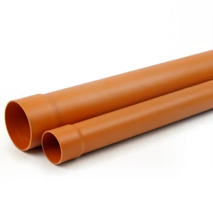 UPVC Pipe for Underground Sewerage SDR 51 200 mm OD 4.5 mm Thickness Orange Brown