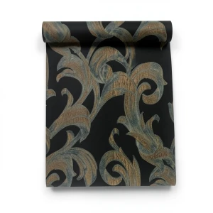 Classic Wallpaper Length 10m, Width 0.73m, Black Color, Model 57150