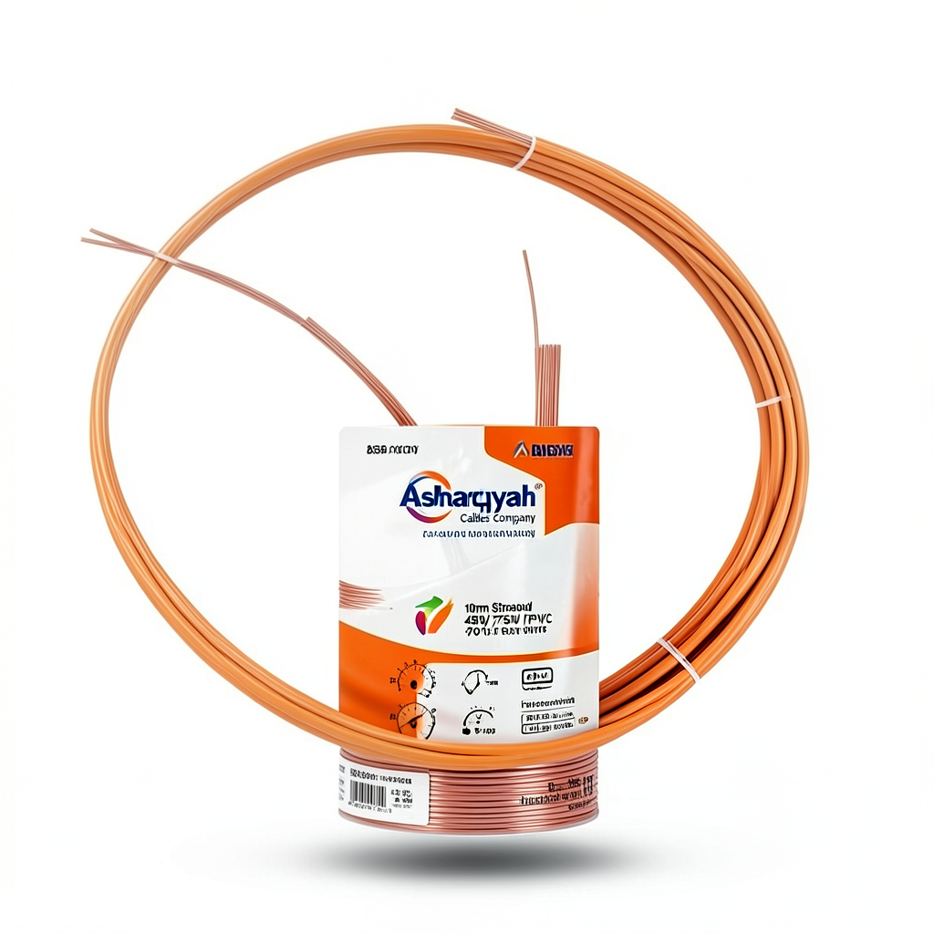 10mm Stranded Copper Wire 450/750V PVC 70°C Insulation Orange | Asharqiyah Cables Company for Industry