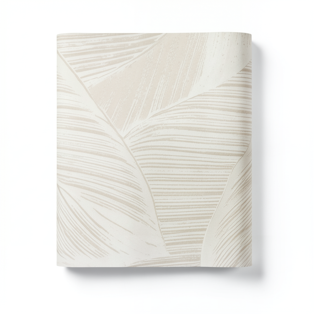 Dutch Leaf Patterned Wallpaper 10 m x 0.53 m Beige, Model 221171