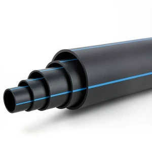 أنابيب بلاستيك HDPE ضغط 3.1 بار PE 80 قطر خارجي 355 مم SDR 33 أسود مع خط أزرق