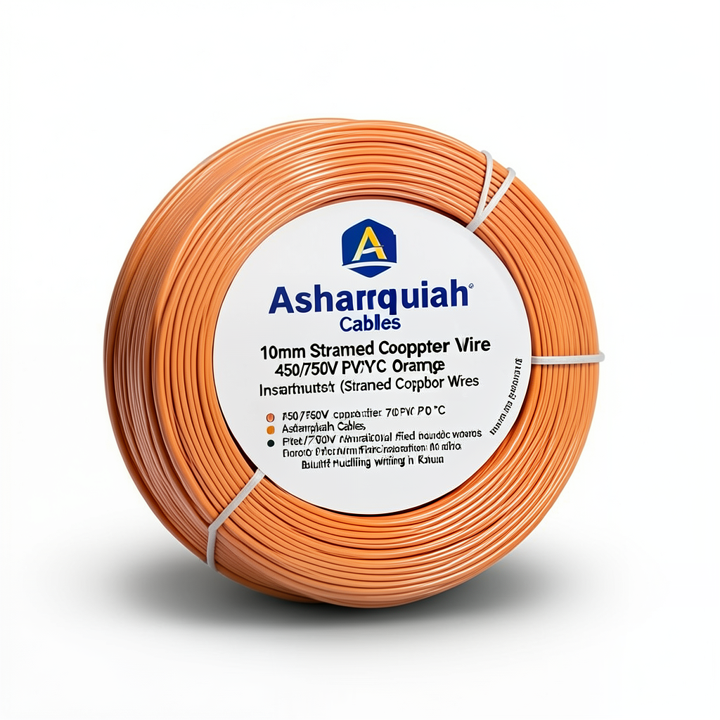 سلك مجدول نحاس 10 مم 450/750 فولت عزل PVC 70°C برتقالي | شركة كابلات الشرقية للصناعة