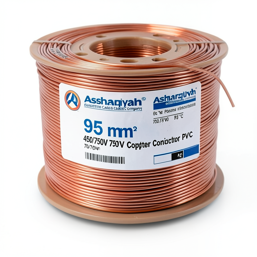 سلك كهرباء مجدول 95 مم² 450/750 فولت موصل نحاس معزول PVC 70°C بني | شركة كابلات الشرقية للصناعة