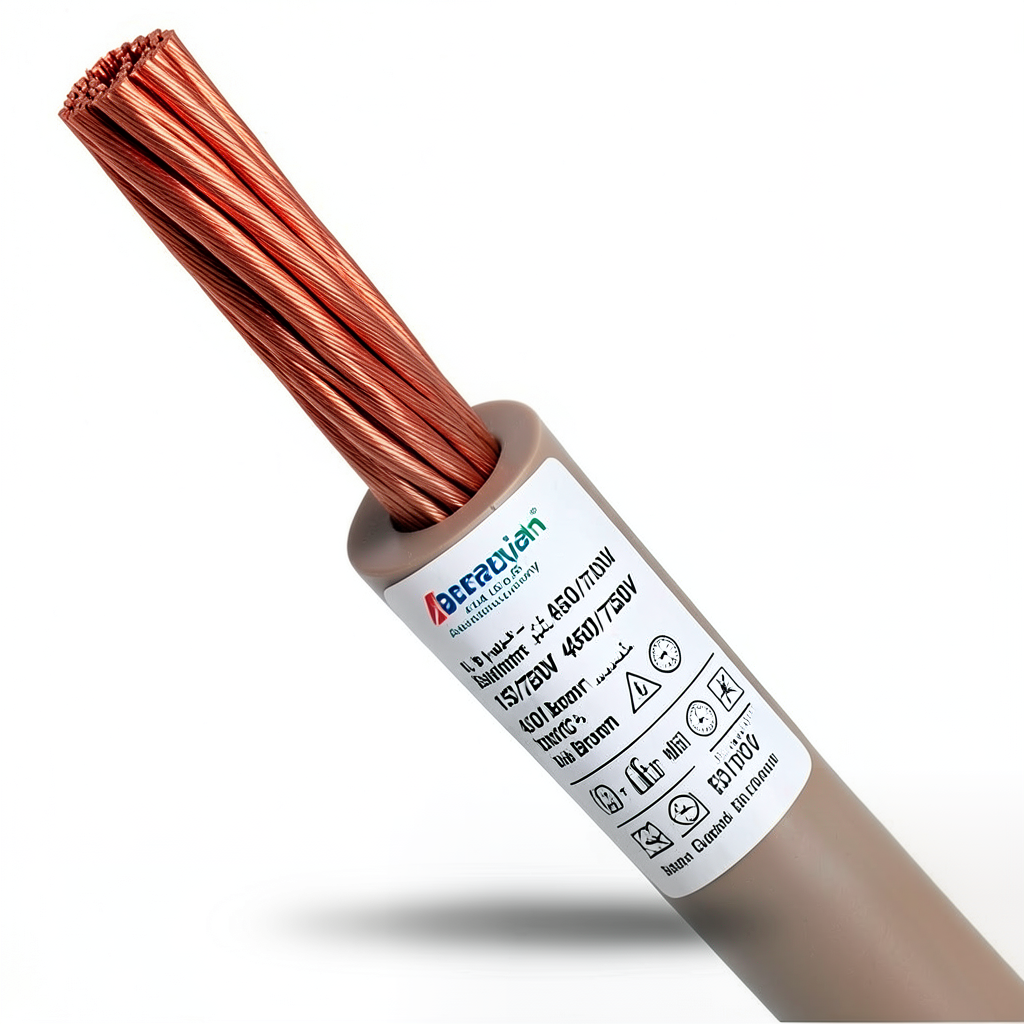 1.5 mm² Stranded Electrical Wire 450/750V Copper Conductor PVC 70°C Brown | Asharqiyah Cables Company for Industry