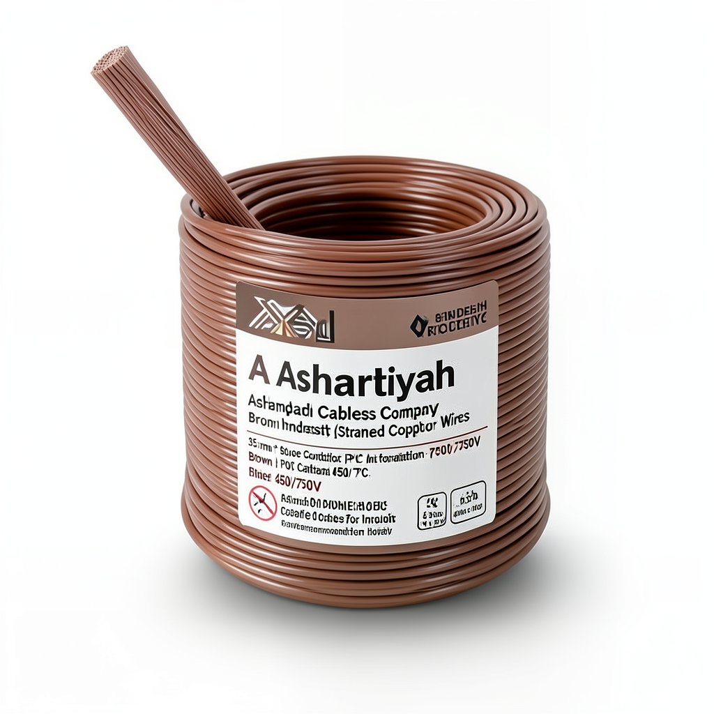 سلك كهرباء مجدول 35 مم² 450/750 فولت، موصل نحاس، معزول PVC 70°C، بني | شركة كابلات الشرقية للصناعة