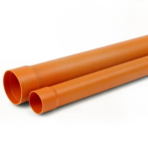 UPVC Plastic Pipe PN 6 Bar 50 mm OD 1.6 mm Thickness Orange Brown