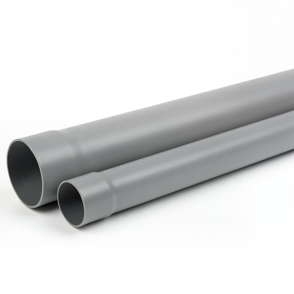 UPVC Plastic Pipe SDR 41 PN 6 Bar Size 180 mm Thickness 4.4 mm Grey Color