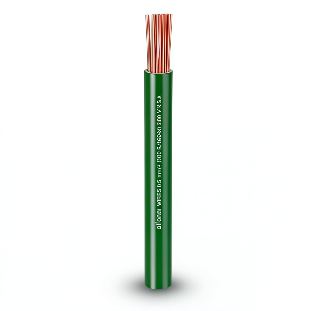 سلك مفرد نحاس شعر معزول PVC، مقاس 0.5mm، 600/1000 فولت | شركة الفنار