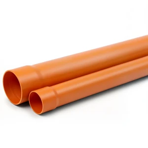 UPVC Pipe for Sewerage Systems PN 6 Bar Outside Diameter 90 mm Thickness 2.8 mm Orange Brown