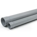 أنابيب بلاستيك UPVC ضغط 6 بار SDR 41 مقاس 200 مم سمك 4.9 مم لون رمادي