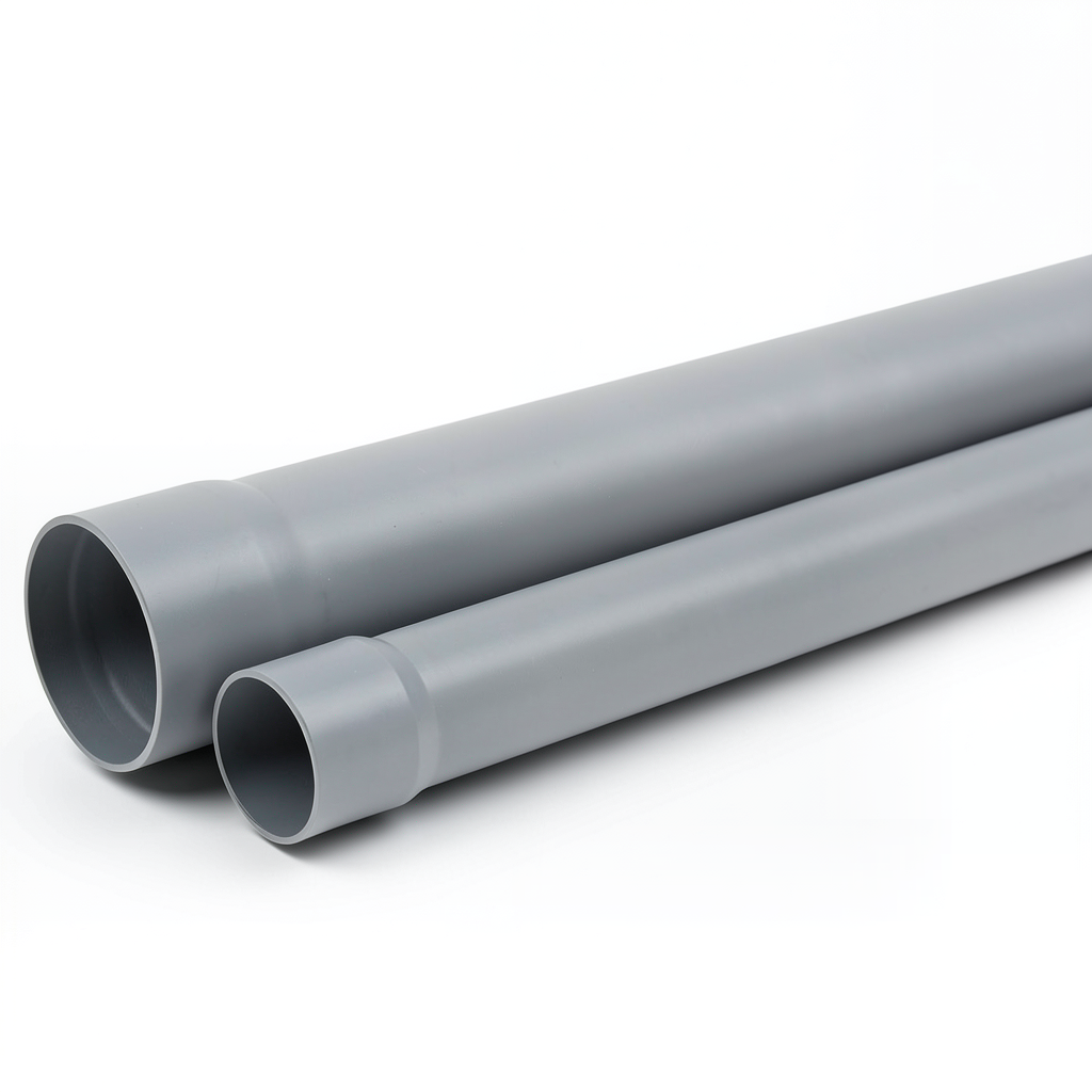 UPVC Plastic Pipe SDR 41 Nominal Pressure 6 Bar Size 225 mm Thickness 5.5 mm Gray Color