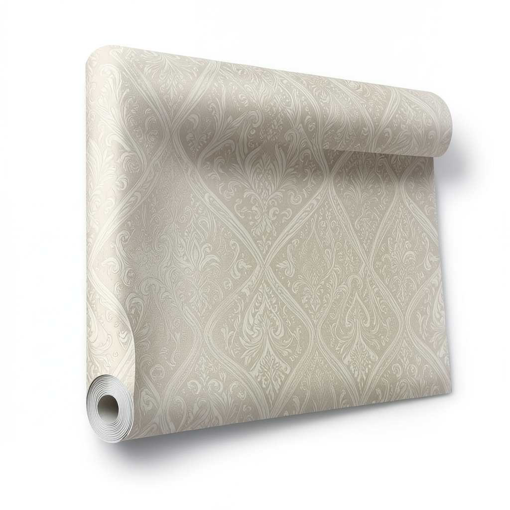 Wall Decoration Patterned Design 10 m x 1.06 m Beige, Model 78021