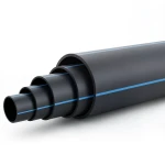 أنابيب HDPE ضغط 4 بار PE 80 قطر خارجي 560 مم SDR 26 أسود مع خط أزرق