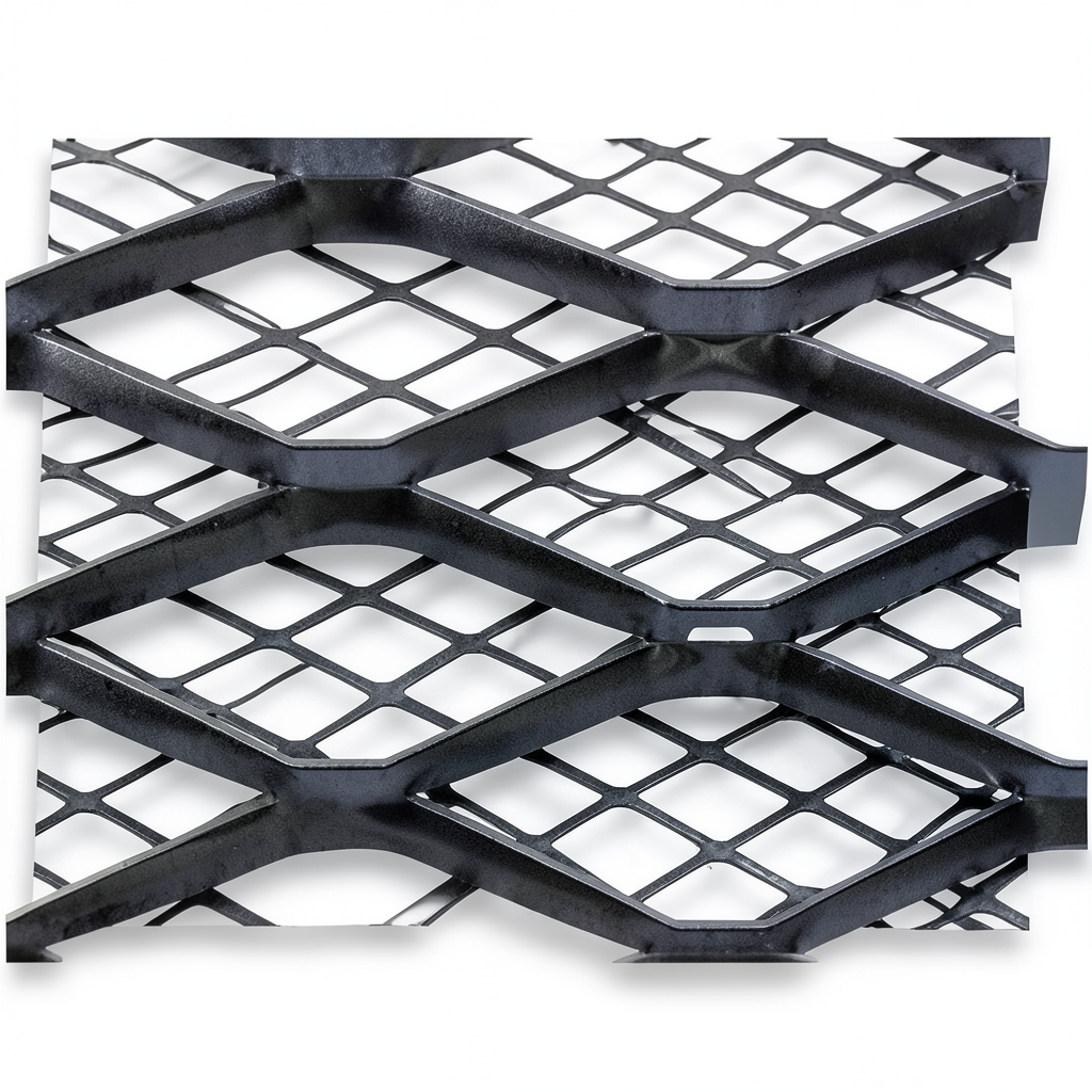 Hot Rolled Steel Expanded Metal Mesh 1.8 mm Thickness 2.44 m Width 2 m Length Black