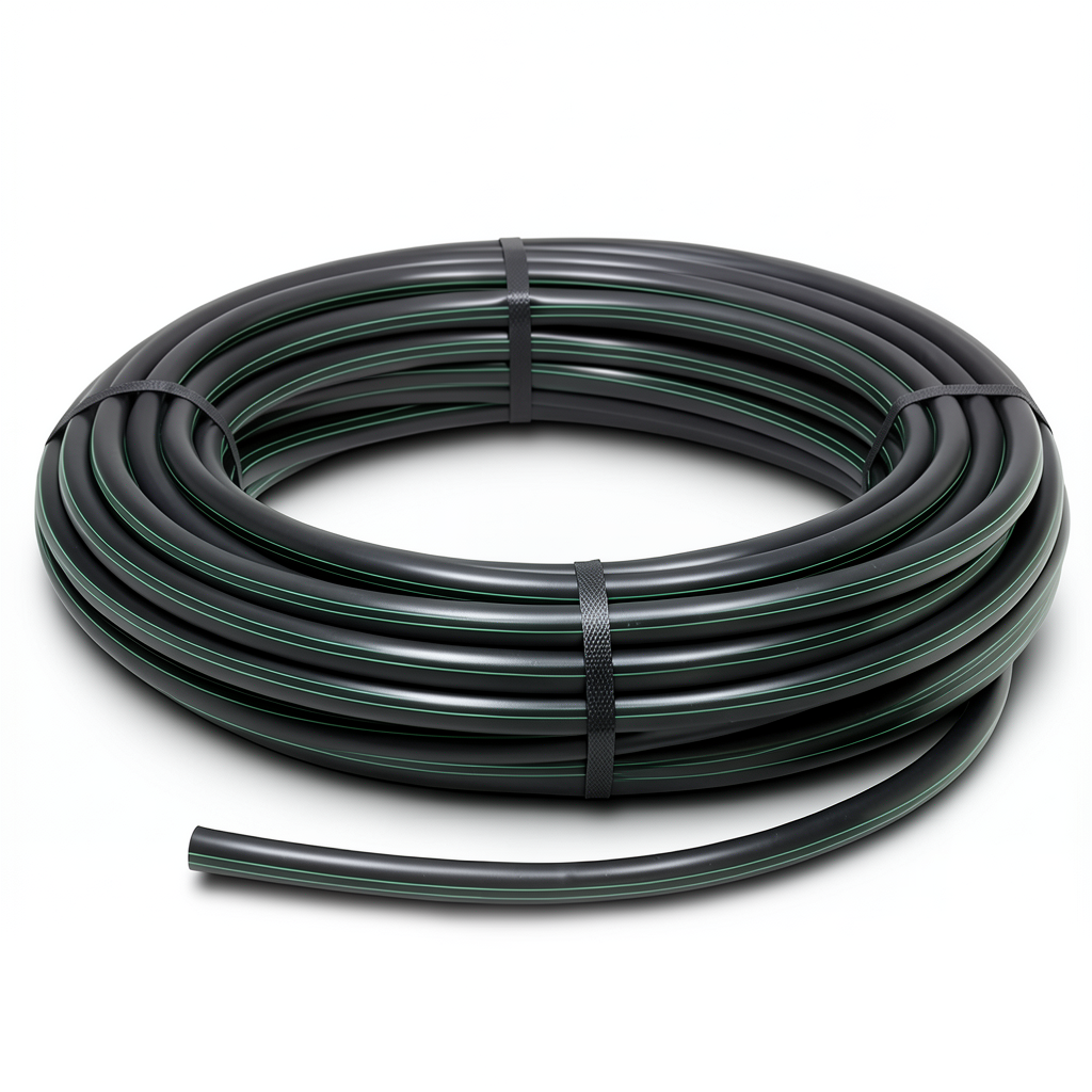 لفة أنابيب بلاستيك HDPE ضغط 4 بار PE 80، قطر خارجي 90 مم، سمك 2.2 مم، لون أسود