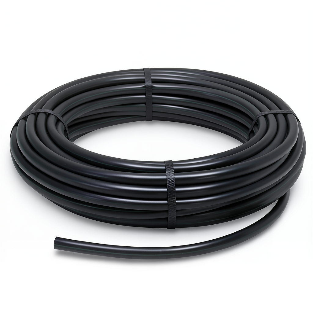 HDPE Polyethylene Plastic Coil Pipe 4 Bar Pressure PE 80, 110 mm OD, 2.7 mm Thickness, Black