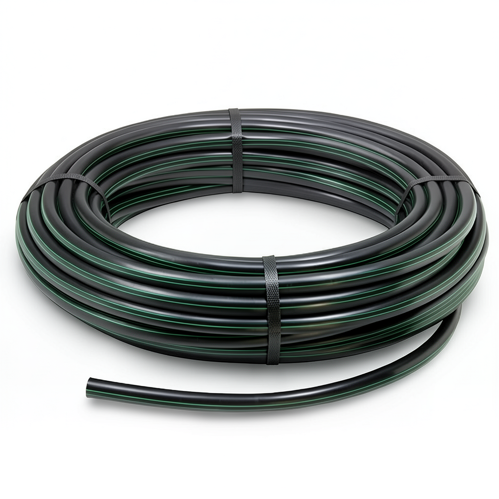 HDPE Coil Pipe 4 Bar Pressure PE 80 Outer Diameter 125 mm Thickness 3.1 mm Black
