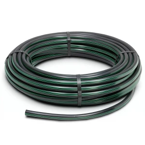 لفة أنابيب بلاستيك HDPE ضغط 4 بار PE 80 قطر خارجي 110 مم SDR 41 أسود مع خط أخضر