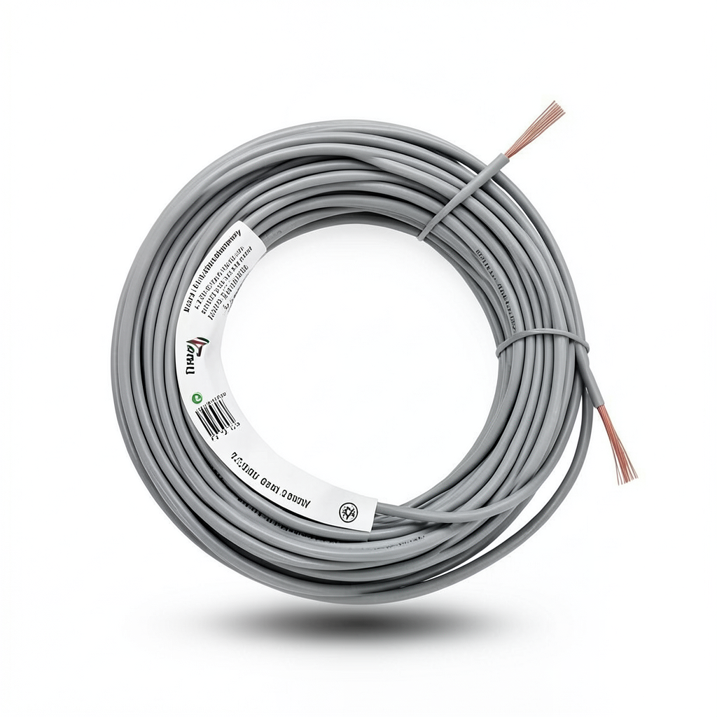 سلك كهرباء مجدول 1.5 مم² 450/750 فولت، موصل نحاس، معزول PVC 70°C، لون رمادي | شركة كابلات الشرقية للصناعة