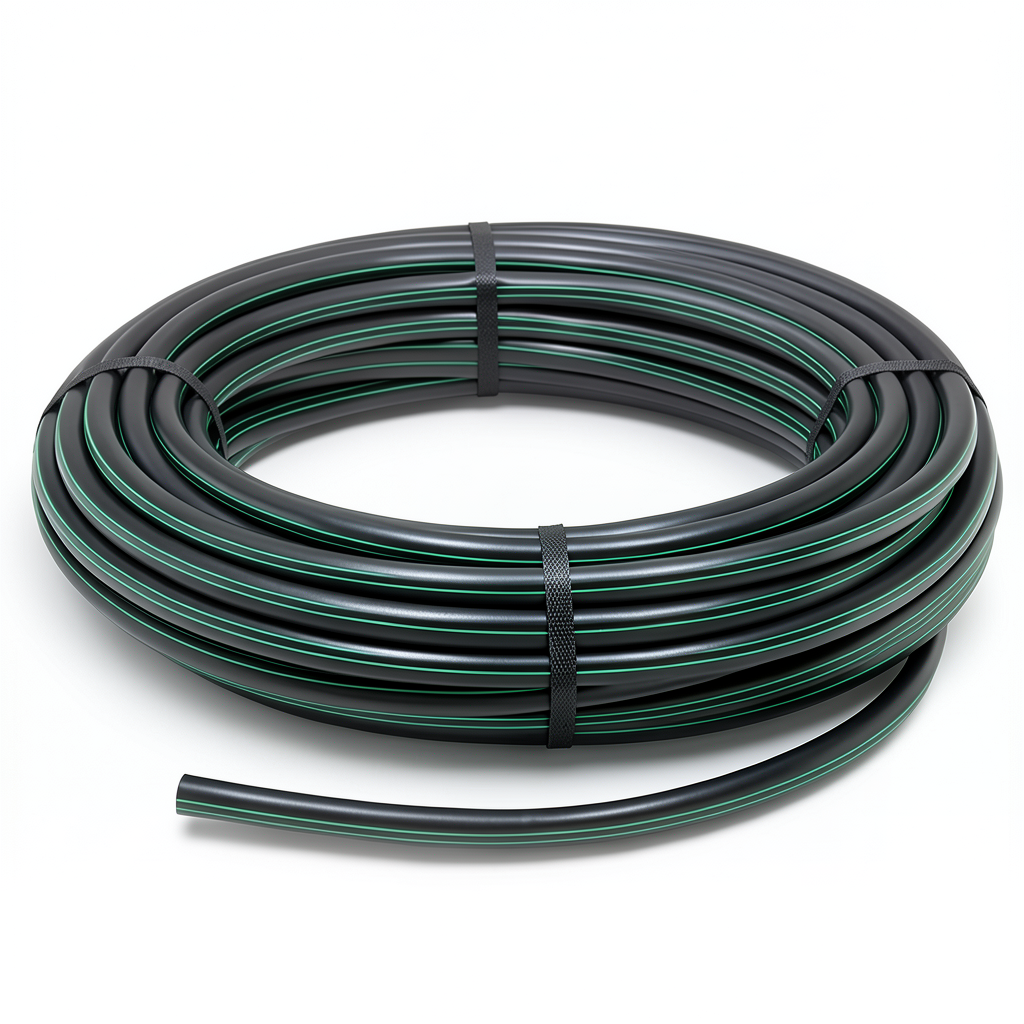 لفة أنابيب HDPE ضغط 4 بار PE 80، قطر خارجي 63 مم، سمك 1.8 مم، لون أسود