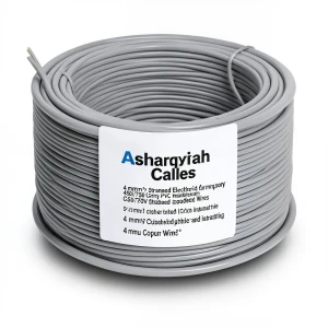 سلك كهرباء مجدول 4 مم² 450/750 فولت، موصل نحاس، معزول PVC لون رمادي | شركة كابلات الشرقية للصناعة