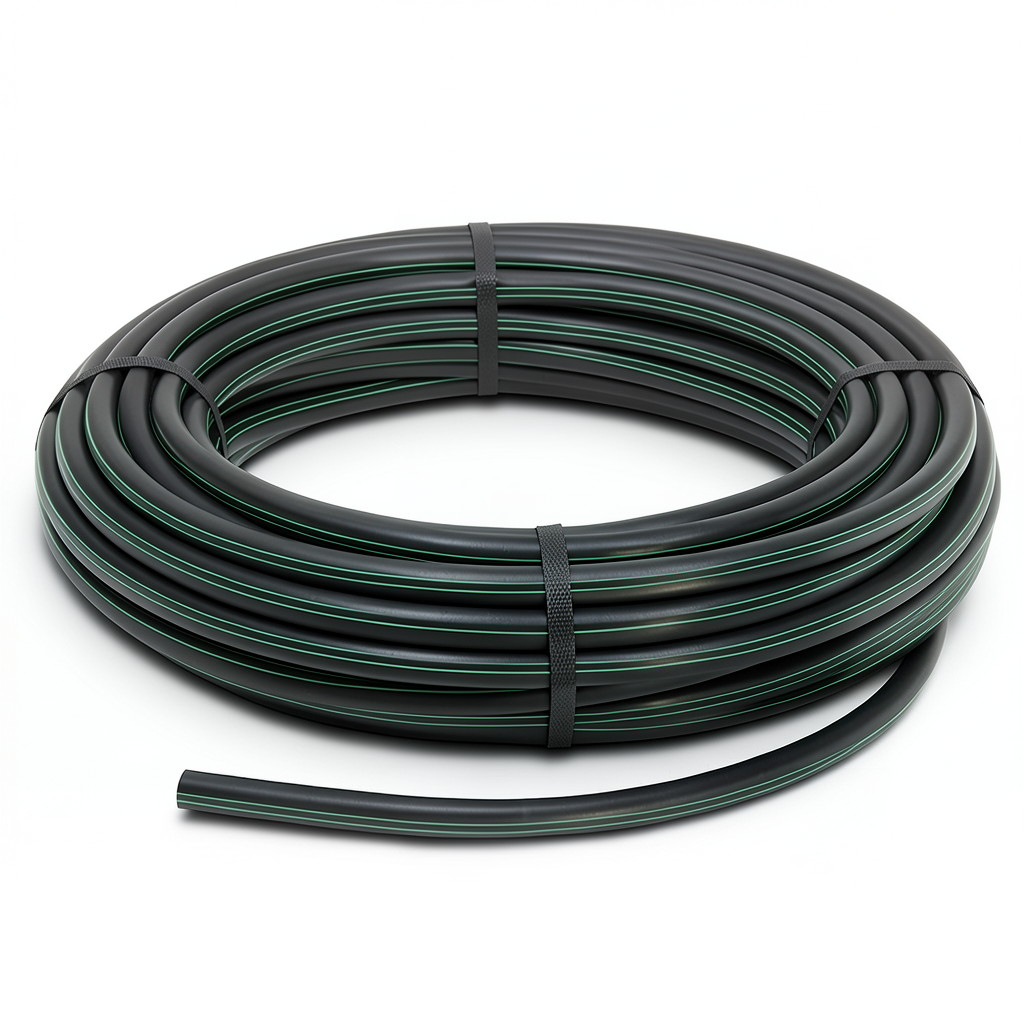 HDPE Polyethylene Coil Pipe Nominal Pressure 4 Bar PE 80 OD 75 mm Thickness 1.9 mm Black