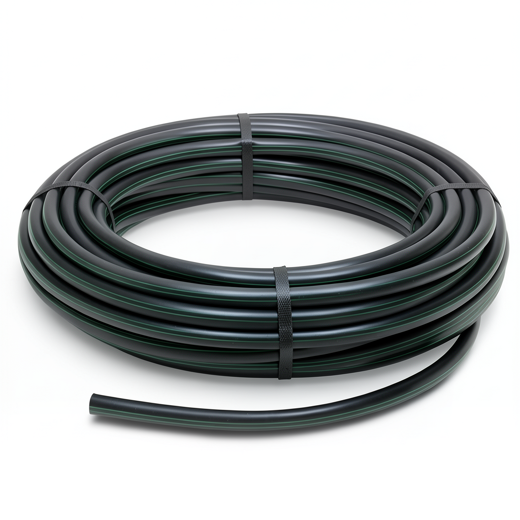 HDPE Coil Pipe 4 Bar Pressure PE 80 Outer Diameter 125 mm Thickness 3.1 mm Black