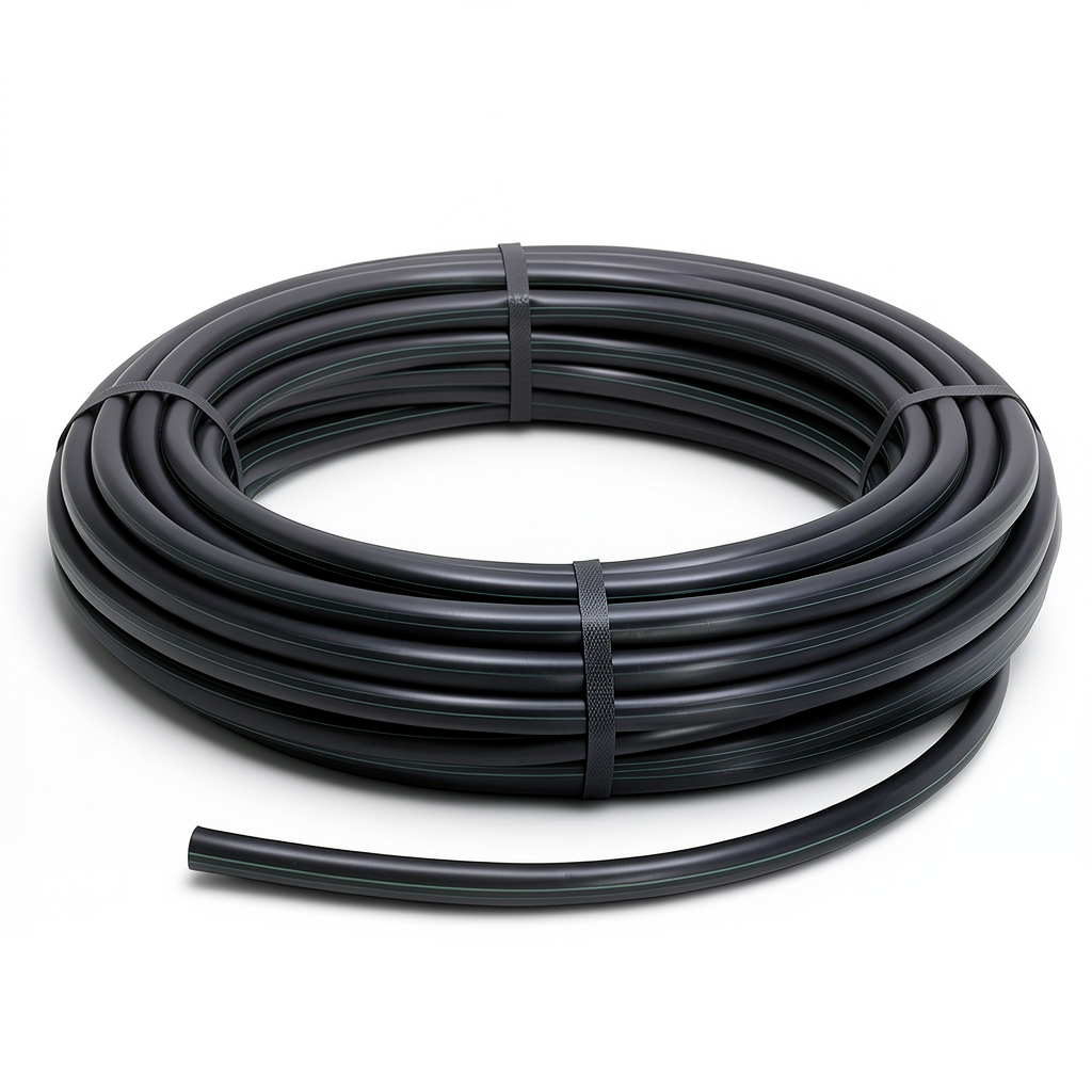HDPE Polyethylene Coil Pipe PN 4 Bar PE 80, 140 mm OD, 3.5 mm Thickness, Black