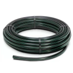 لفة أنابيب بلاستيك HDPE ضغط 4 بار PE 80 قطر خارجي 63 مم SDR 41 اسود مع خط اخضر