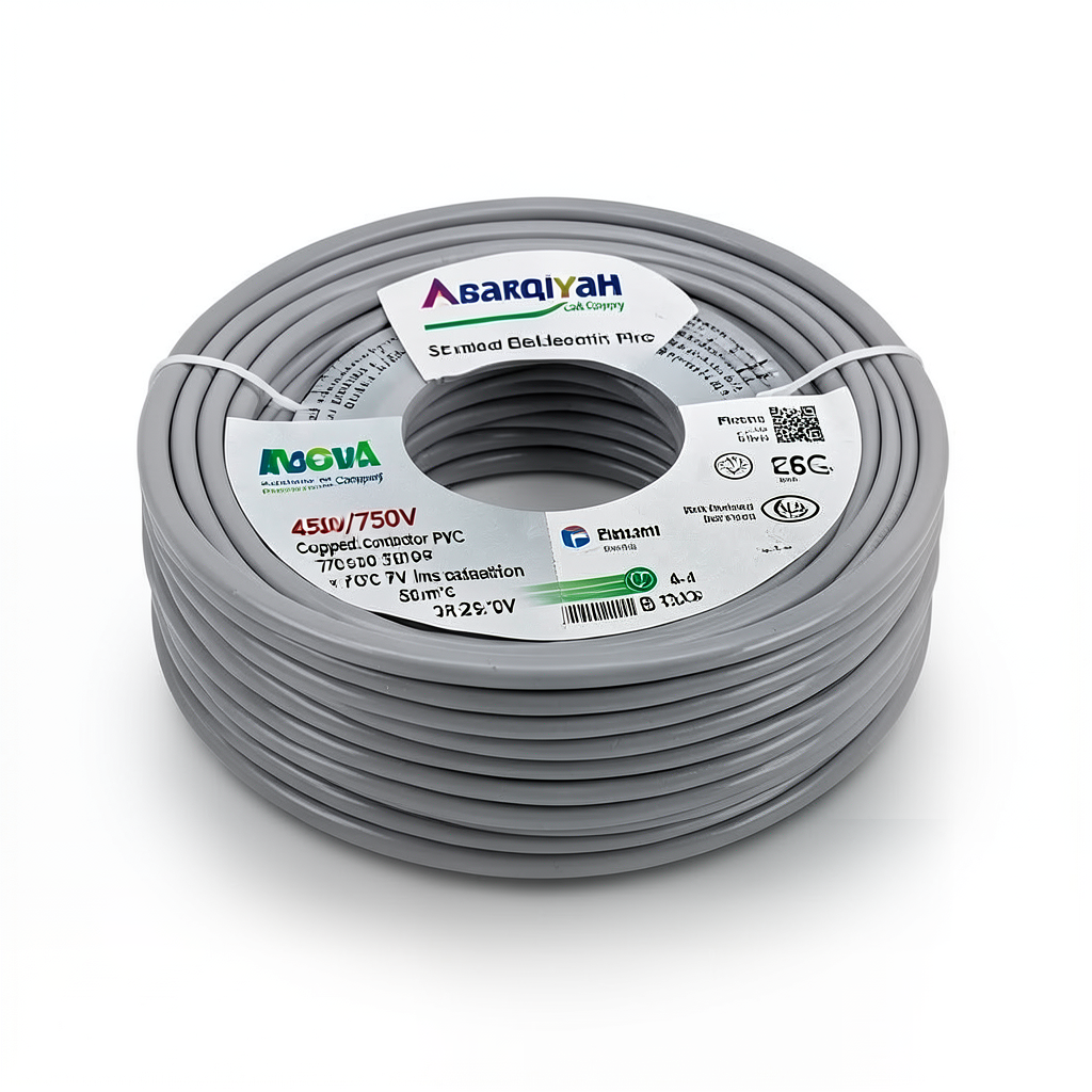 سلك كهرباء مجدول 35 مم² 450/750 فولت، موصل نحاس، عازل PVC 70°C، لون رمادي | شركة كابلات الشرقية للصناعة