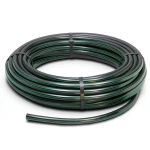 لفة أنابيب HDPE ضغط 4 بار PE 80 قطر خارجي 75 مم SDR 41 أسود مع خطوط خضراء