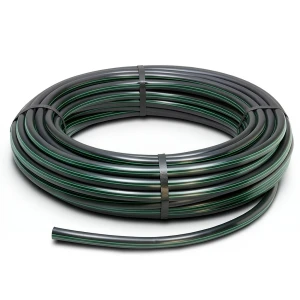 HDPE Plastic Coil Pipe PN 4 Bar PE 80 OD 75 mm SDR 41 Black with Green Stripes