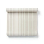 ورق حائط ايطالي لون بيج شاحب تصميم مقلم، مقاس 10 م×0.73 م، موديل 57169