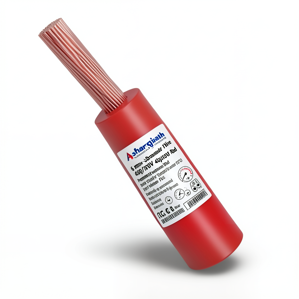 سلك كهرباء مجدول 6 مم² 450/750 فولت عزل PVC 70°C، لون أحمر | شركة كابلات الشرقية للصناعة PVC 70