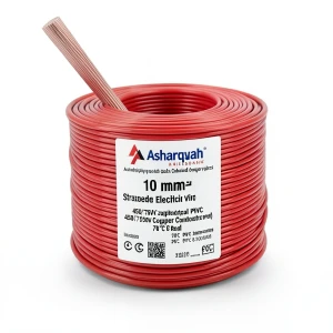 سلك كهرباء مجدول 10 مم² 450/750 فولت، موصل نحاس، عزل PVC 70°C، لون أحمر | شركة كابلات الشرقية للصناعة
