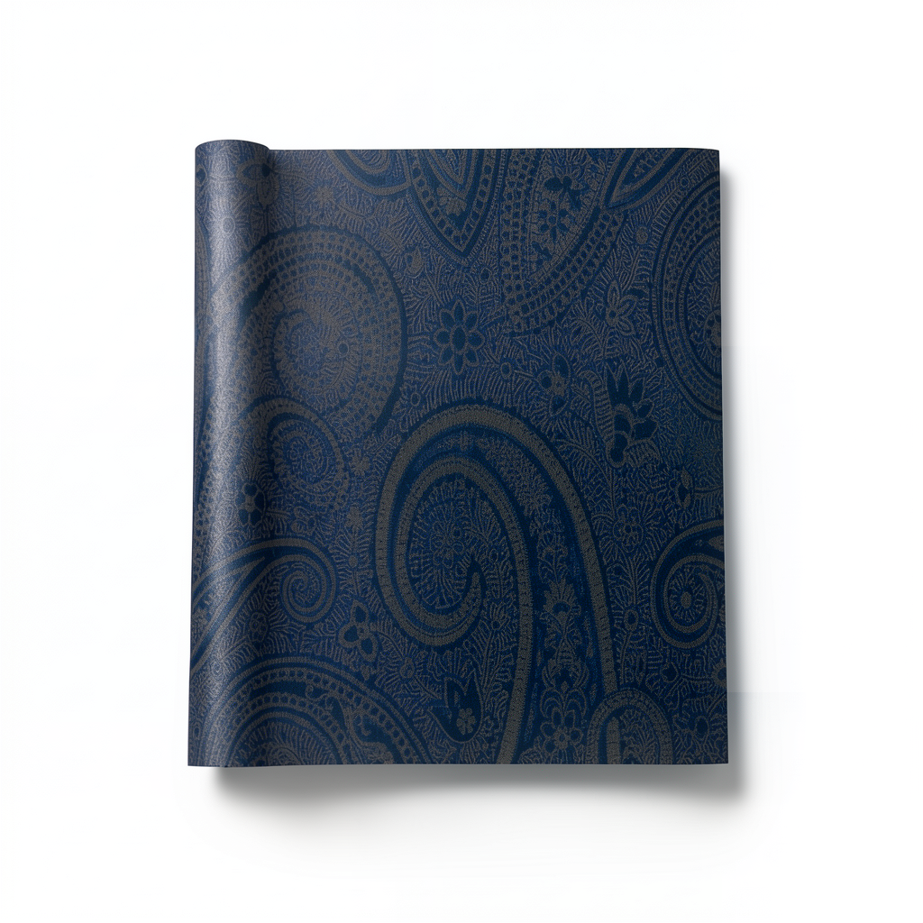Italian Wallpaper Patterned Design Navy Blue, Size 10mx0.73m, Model 275027