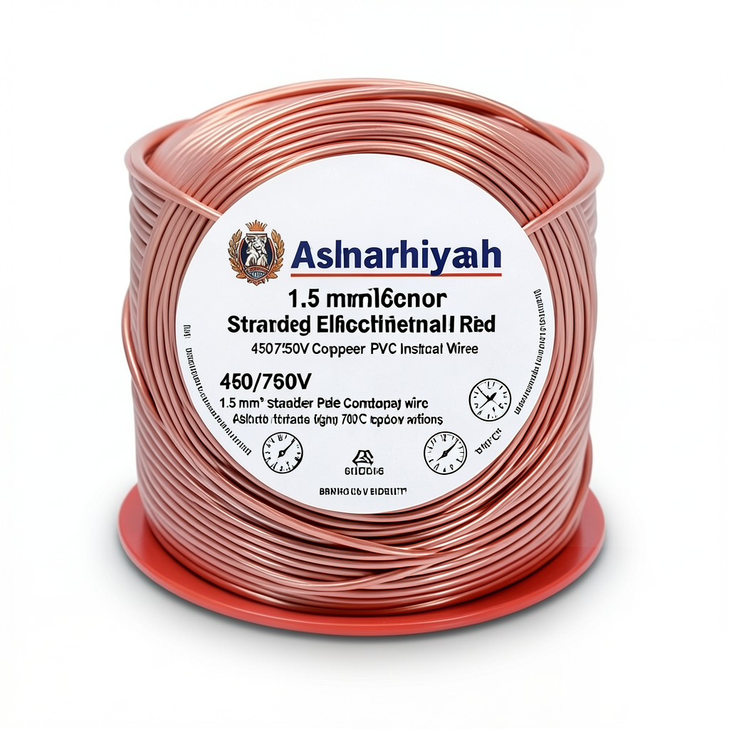 سلك كهرباء مجدول 1.5 مم² 450/750 فولت، موصل نحاس، معزول PVC لون أحمر | شركة كابلات الشرقية للصناعة