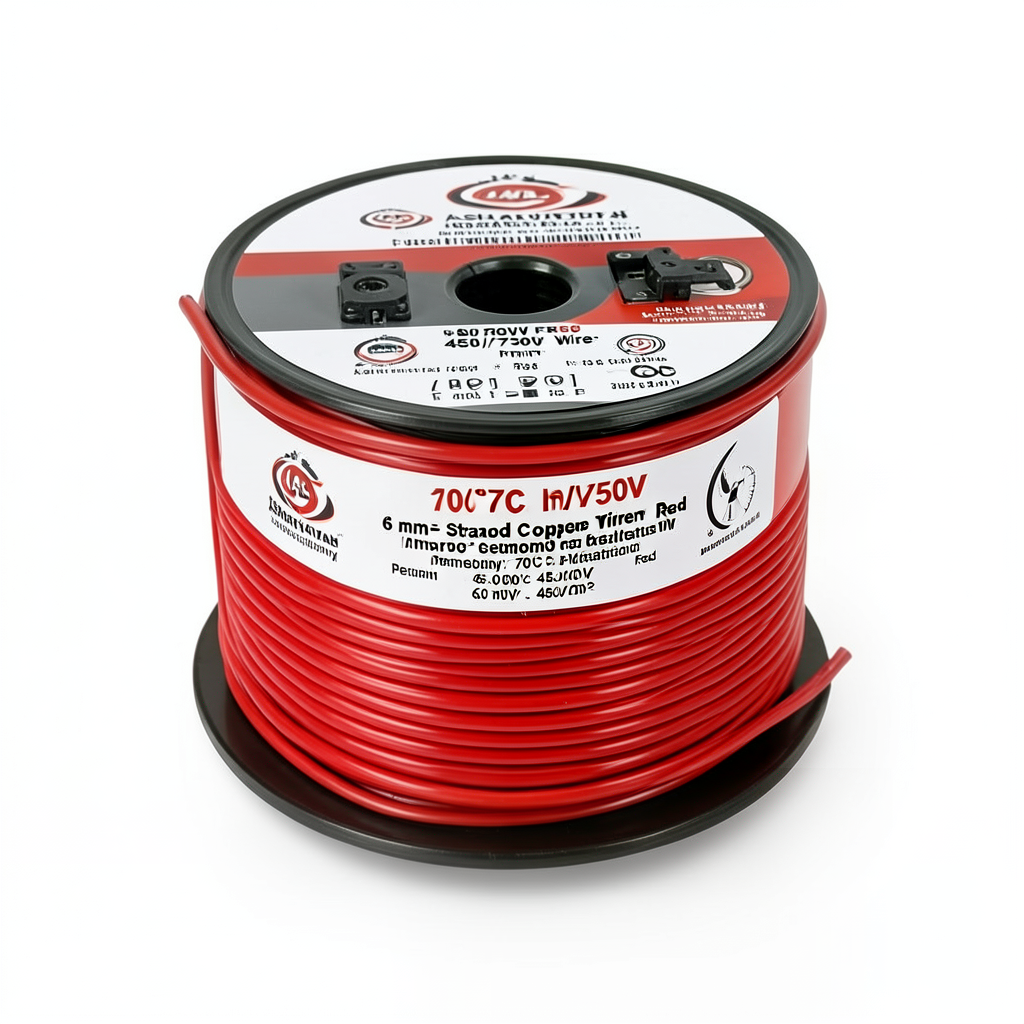 سلك كهرباء مجدول 6 مم² 450/750 فولت عزل PVC 70°C، لون أحمر | شركة كابلات الشرقية للصناعة PVC 70