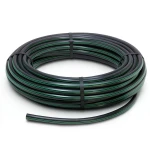 لفة أنابيب HDPE ضغط 4 بار PE 80 قطر خارجي 50 مم SDR 33 أسود مع خطوط خضراء