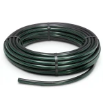 لفة أنابيب HDPE ضغط 4 بار PE 80، قطر خارجي 63 مم، SDR 33 أسود مع خط أخضر