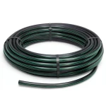 لفة أنابيب بلاستيك HDPE ضغط 4 بار PE 80 قطر خارجي 110 مم SDR 33 أسود مع خطوط خضراء