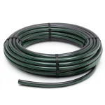 لفة أنابيب HDPE ضغط 4 بار PE 80 قطر خارجي 160 مم SDR 33 أسود مع خطوط خضراء