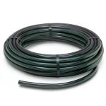 لفة أنابيب HDPE ضغط 4 بار PE 80 قطر خارجي 140 مم SDR 41 أسود مع خطوط خضراء