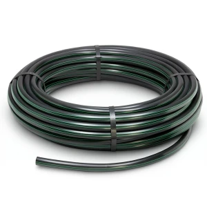 HDPE Plastic Coil Pipe PN 4 Bar PE 80 OD 50 mm SDR 33 Black with Green Stripes