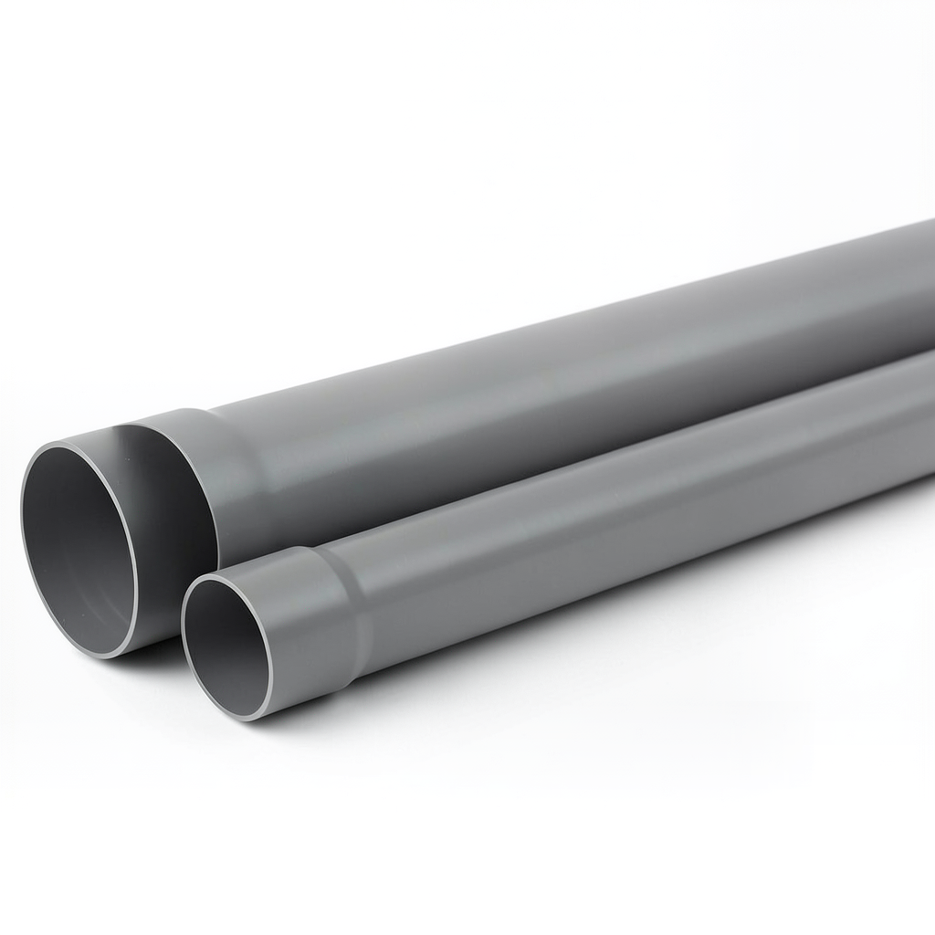 مواسير UPVC ضغط 8 بار SDR 33 مقاس 160 ملم سمك 4.9 مم لون رمادي