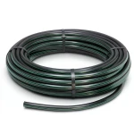 لفة أنابيب HDPE ضغط 4 بار PE 80 قطر خارجي 160 مم SDR 33 أسود مع خطوط خضراء